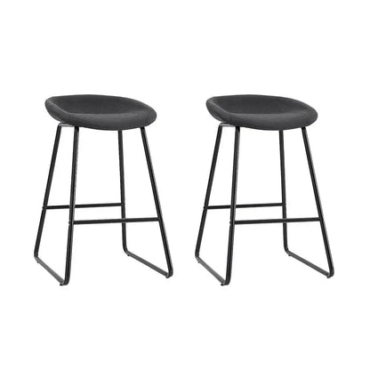 2x Bar Stools Kitchen Dining Chairs Counter Stool Pu Leather Metal