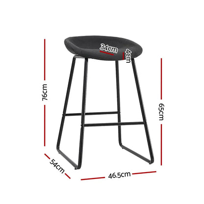 2x Bar Stools Kitchen Dining Chairs Counter Stool Pu Leather Metal