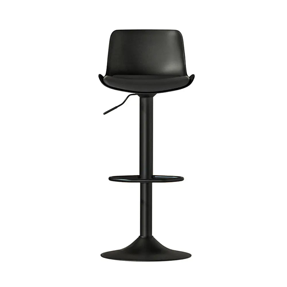 2x Bar Stools Padded Seat Gas Lift Black