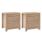 2x Bedside Table 2 Drawers - Maxi Pine