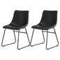 2x Dining Chairs Retro Pu Leather Kitchen Lounge Cafe Accent Chair Black