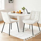 2x Dining Chairs Velvet Tufted Kitchen Lounge Cafe Accent Chair Beige