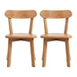2x Dining Chairs Wooden Kitchen Accent Chair Cafe Lounge Rubber Wood