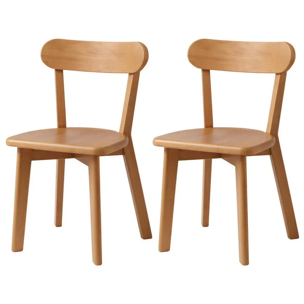 2x Dining Chairs Wooden Kitchen Accent Chair Cafe Lounge Rubber Wood