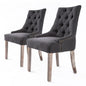 2x French Provincial Dining Chair Oak Leg Amour Black