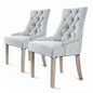 2x French Provincial Dining Chair Oak Leg Amour Grey