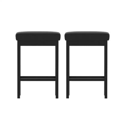 2x Metal Bar Stools Pu Seat Dining Counter Chairs