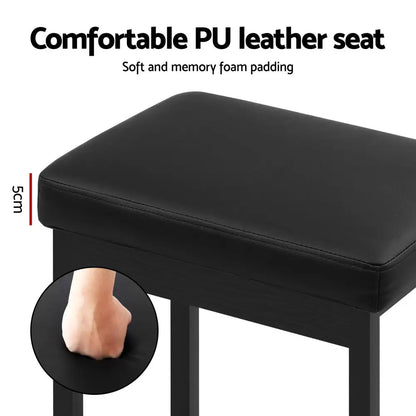 2x Metal Bar Stools Pu Seat Dining Counter Chairs