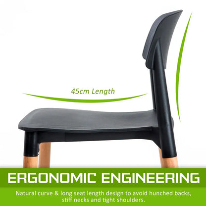 2x Retro Belloch Stackable Dining Cafe Chair Black