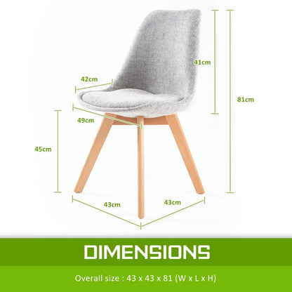 2x Retro Dining Cafe Chair Padded Seat Grey