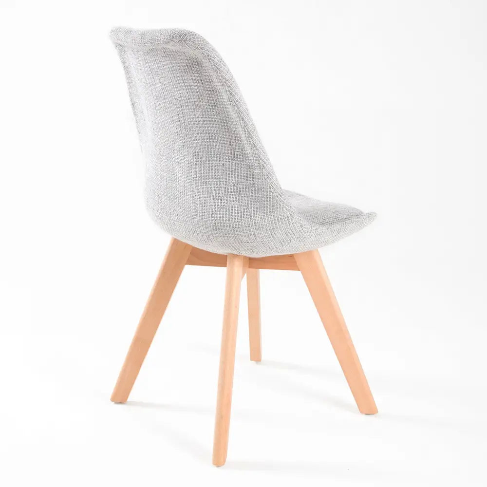 2x Retro Dining Cafe Chair Padded Seat Grey