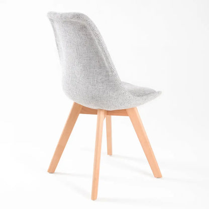 2x Retro Dining Cafe Chair Padded Seat Grey
