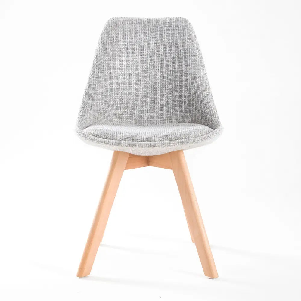 2x Retro Dining Cafe Chair Padded Seat Grey