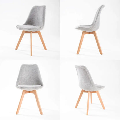 2x Retro Dining Cafe Chair Padded Seat Grey