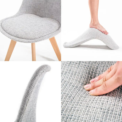2x Retro Dining Cafe Chair Padded Seat Grey