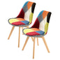 2x Retro Dining Cafe Chair Padded Seat Multi Colour