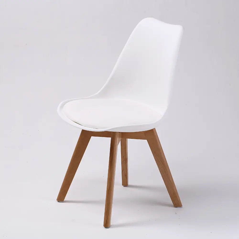 2x Retro Dining Cafe Chair Padded Seat White