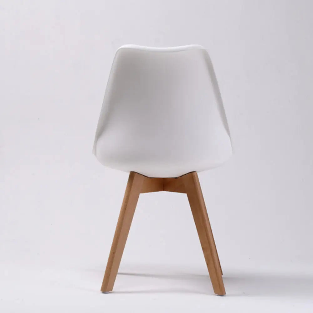 2x Retro Dining Cafe Chair Padded Seat White