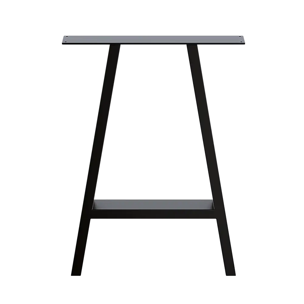 2x Rustic Dining Table Legs Steel Industrial Vintage 71cm - Black
