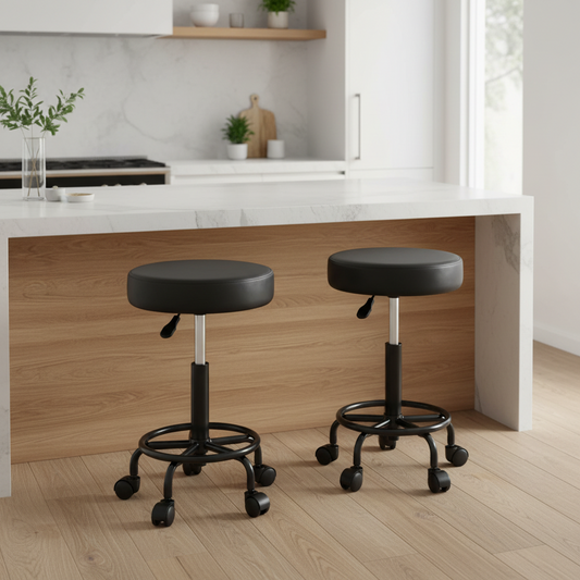 2x Salon Stool Round Swivel Chair