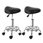 2x Salon Stool Saddle Swivel Chair Black