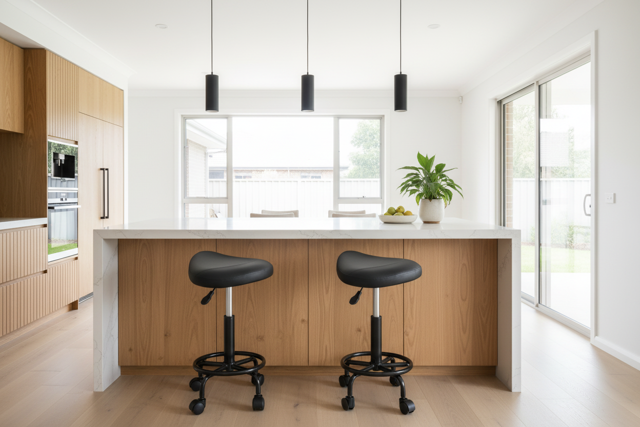 2x Salon Stool Saddle Swivel Chair