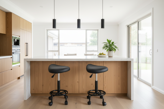 2x Salon Stool Saddle Swivel Chair