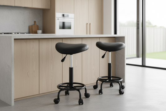 2x Salon Stool Saddle Swivel Chair