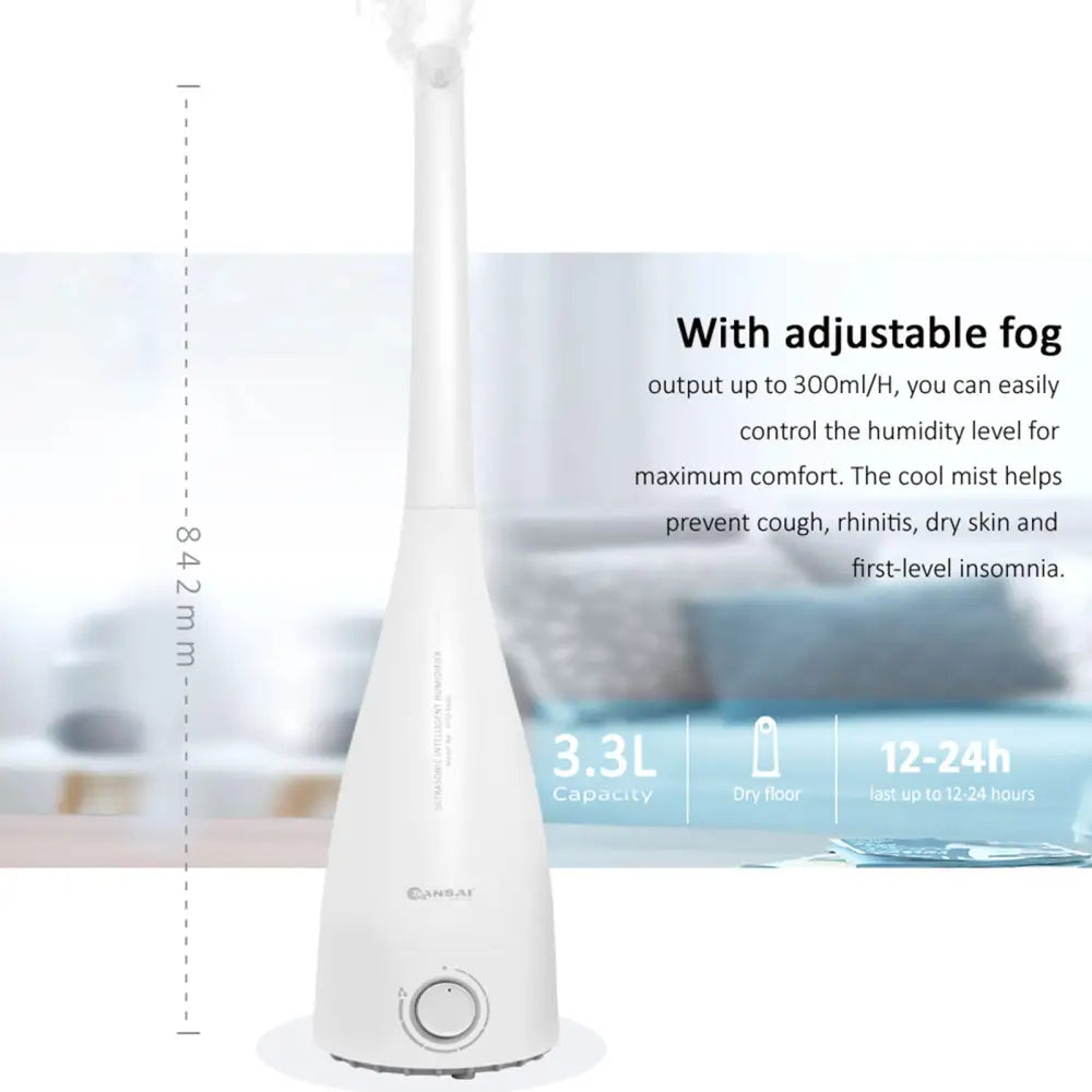 2x Sansai Air Humidifier Ultrasonic Cool Mist 3.3l White