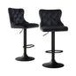 2x Velvet Bar Stool Adjustable Height Nailhead Trim Kitchen Counter