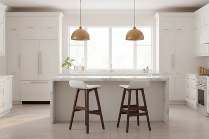 White and Brown set of 2 white and brown bar stools with pu leather seat 65cm (sophia) - 40.5cm (W) x 41.5cm (D) x 75.5cm (H) Aust