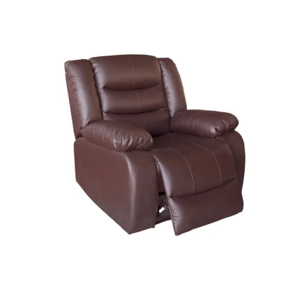3 + 1 + 1 Seater Recliner Sofa in Faux Leather Lounge Couch in Brown