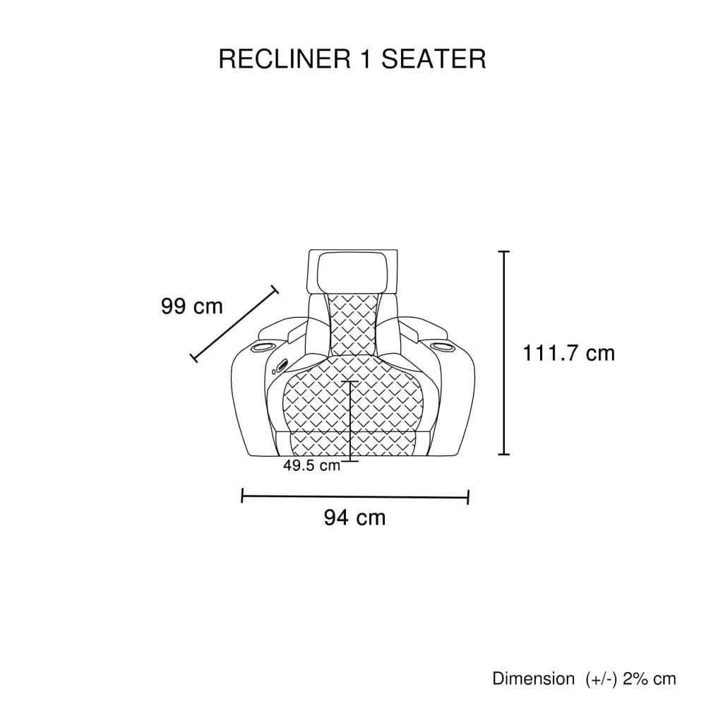 3-1-1 Seater Electric Air Leather Dark Grey Recliner Set