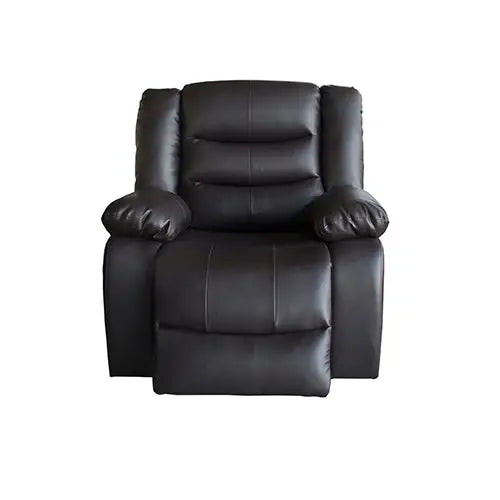 3 + 2 + 1 Seater Recliner Sofa in Faux Leather Lounge Couch in Black