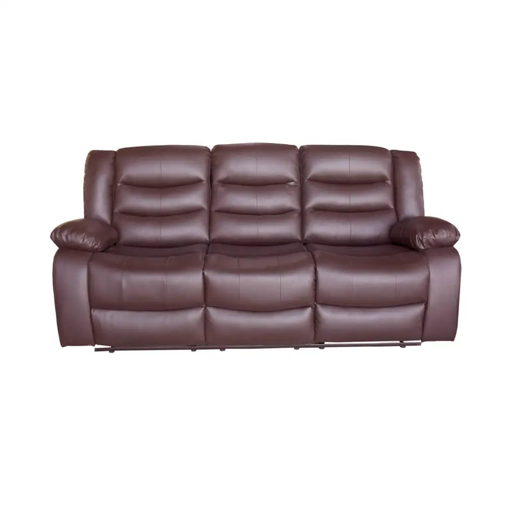3 + 2 + 1 Seater Recliner Sofa in Faux Leather Lounge Couch in Brown