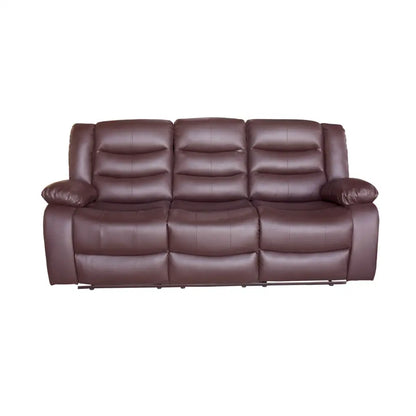 3 + 2 + 1 Seater Recliner Sofa in Faux Leather Lounge Couch in Brown