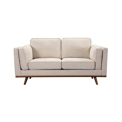 3 + 2 + 1 Seater Sofa Beige Fabric Lounge Set for Living Room Couch with Wooden Frame