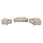 3 + 2 + 1 Seater Sofa Beige Fabric Lounge Set for Living Room Couch with Wooden Frame