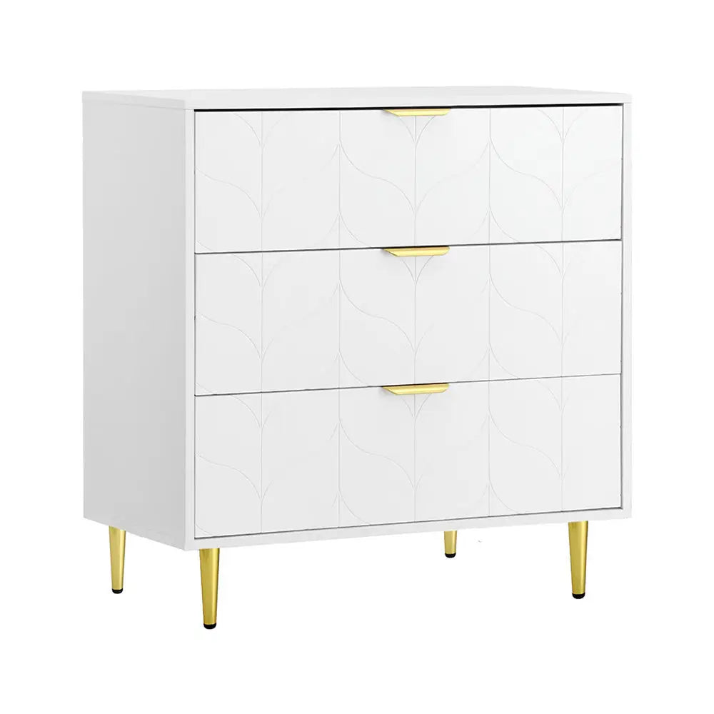 3 Chest of Drawers Lowboy Cabinet White
