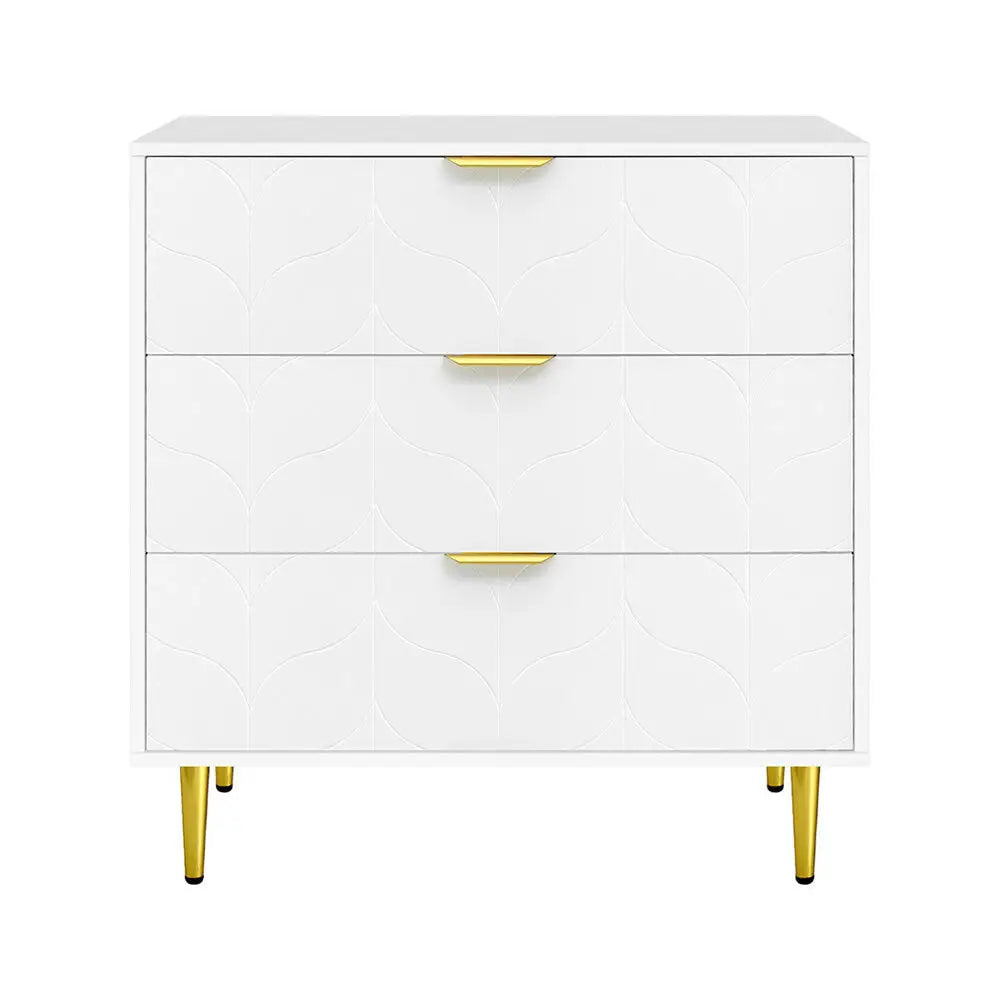 3 Chest of Drawers Lowboy Cabinet White