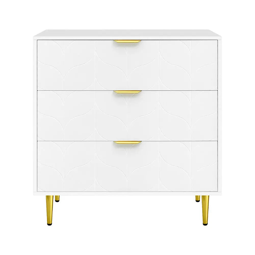 3 Chest of Drawers Lowboy Cabinet White