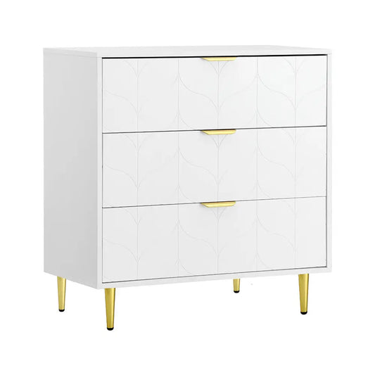 3 Chest of Drawers Lowboy Cabinet White