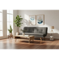 3 Seater Linen Sofa Bed Couch Lounge Futon - Dark Grey