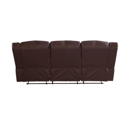 3 Seater Recliner Sofa in Faux Leather Lounge Couch in Brown