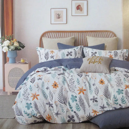 300tc Adriana Reversible Cotton Quilt Cover Set King