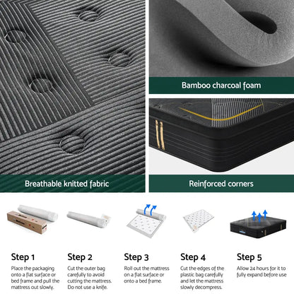 35cm Giselle Mattress Double Bed Bamboo Pocket Firm Foam