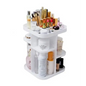 360 Rotating Large Capacity Makeup Organizer for Bedroom and Bathroom (white) | White Three-tier Makeup Organizer Sleek