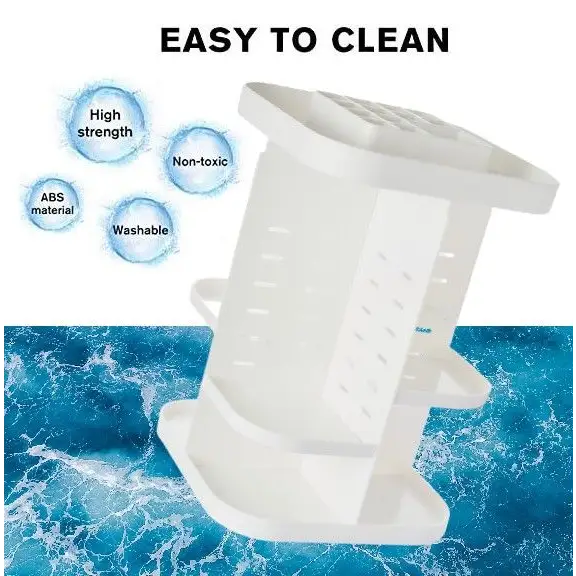 360 Rotating Large Capacity Makeup Organizer for Bedroom and Bathroom (white) | White Abs Plastic Laundry Basket