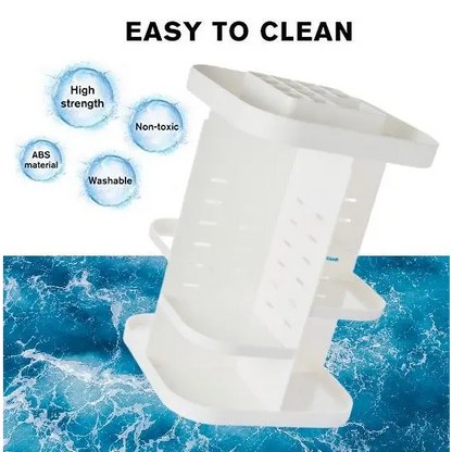 360 Rotating Large Capacity Makeup Organizer for Bedroom and Bathroom (white) | White Abs Plastic Laundry Basket