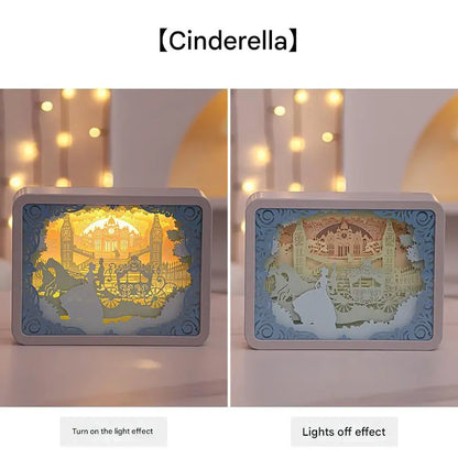 3d Paper Carving Night Light | Cinderella | Usb or Battery Powered